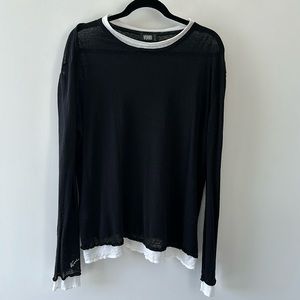 Black and White Crewneck Sweater for Men